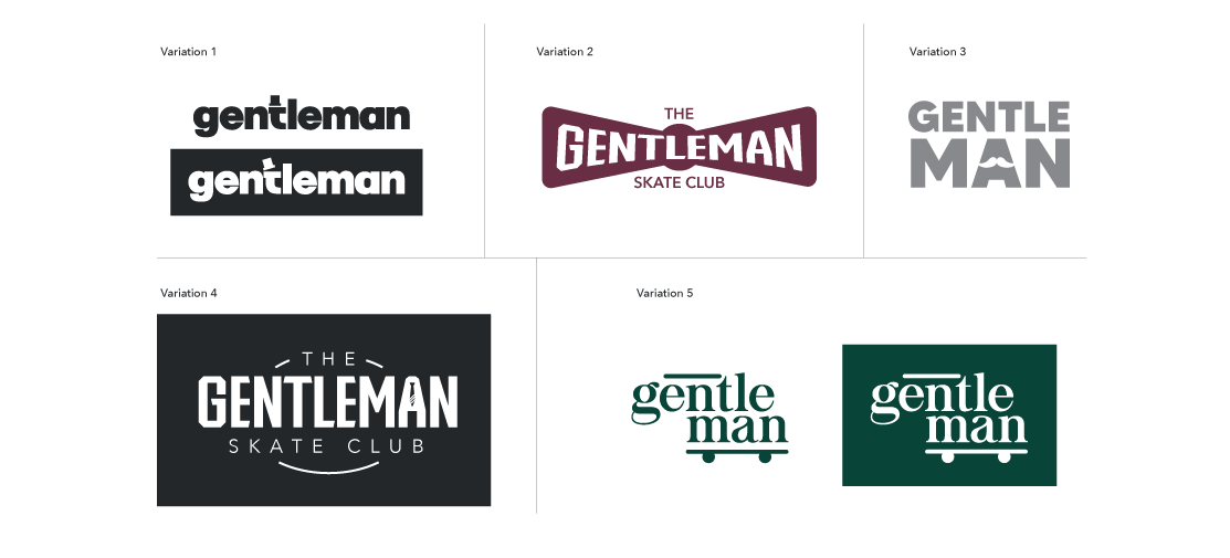 The Gentleman Skate Club logo variables